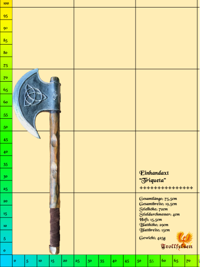 Triqueta LARP Axt Einhand Trollfelsen Maße